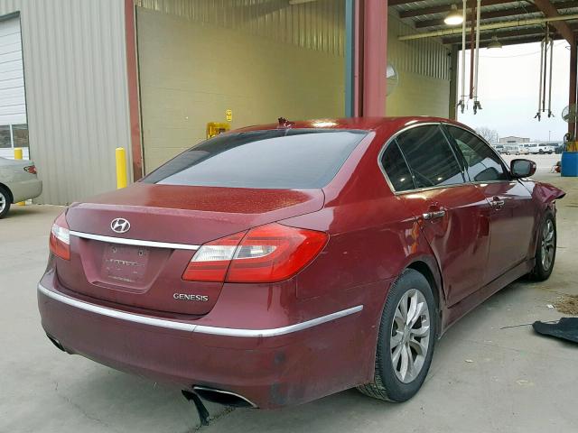 KMHGC4DD8DU235251 - 2013 HYUNDAI GENESIS 3. MAROON photo 4