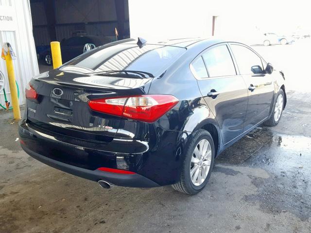 KNAFX4A81E5054111 - 2014 KIA FORTE EX BLACK photo 4