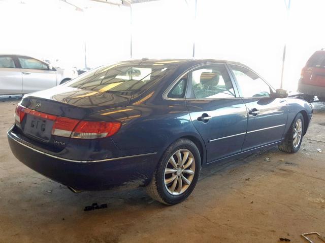 KMHFC46F78A286239 - 2008 HYUNDAI AZERA SE BLUE photo 4