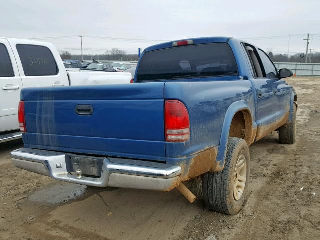 1D7HG48N73S368518 - 2003 DODGE DAKOTA QUA BLUE photo 4