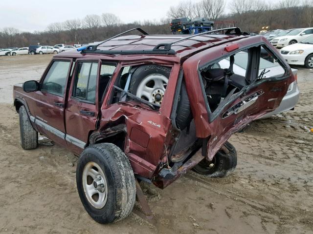 1J4FF48S01L557927 - 2001 JEEP CHEROKEE S MAROON photo 3