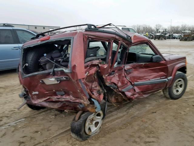 1J4FF48S01L557927 - 2001 JEEP CHEROKEE S MAROON photo 4