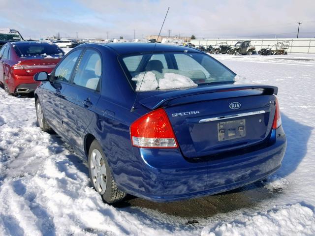 KNAFE121585502991 - 2008 KIA SPECTRA EX BLUE photo 3