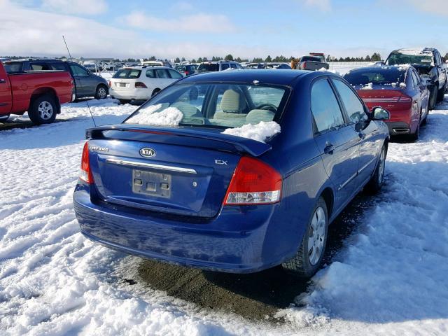 KNAFE121585502991 - 2008 KIA SPECTRA EX BLUE photo 4