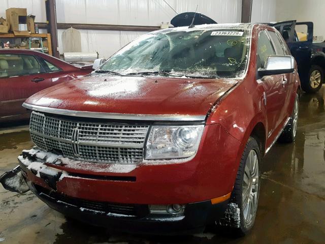 2LMDU88C69BJ00764 - 2009 LINCOLN MKX RED photo 2