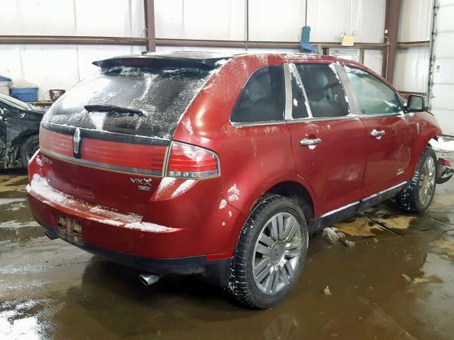 2LMDU88C69BJ00764 - 2009 LINCOLN MKX RED photo 4