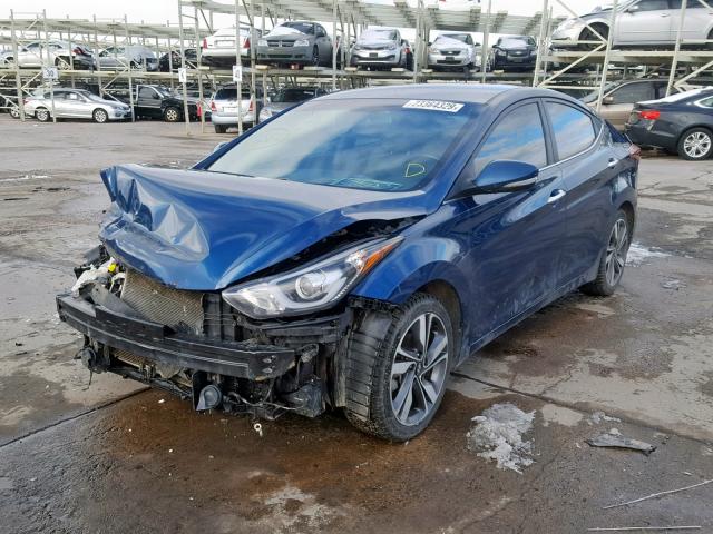 KMHDH4AE7EU123558 - 2014 HYUNDAI ELANTRA SE 蓝色 照片 2
