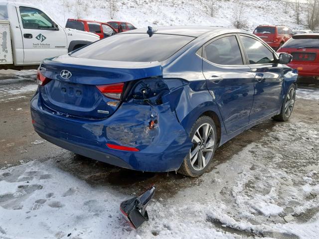 KMHDH4AE7EU123558 - 2014 HYUNDAI ELANTRA SE 蓝色 照片 4
