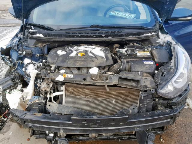 KMHDH4AE7EU123558 - 2014 HYUNDAI ELANTRA SE 蓝色 照片 7