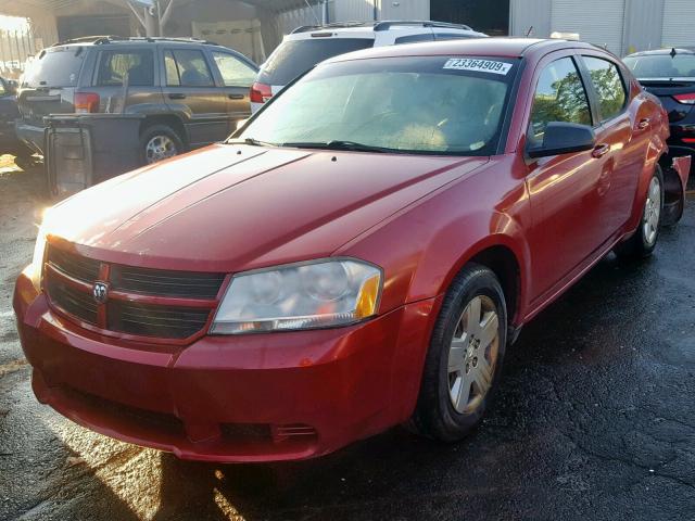 1B3LC46K08N117520 - 2008 DODGE AVENGER SE RED photo 2