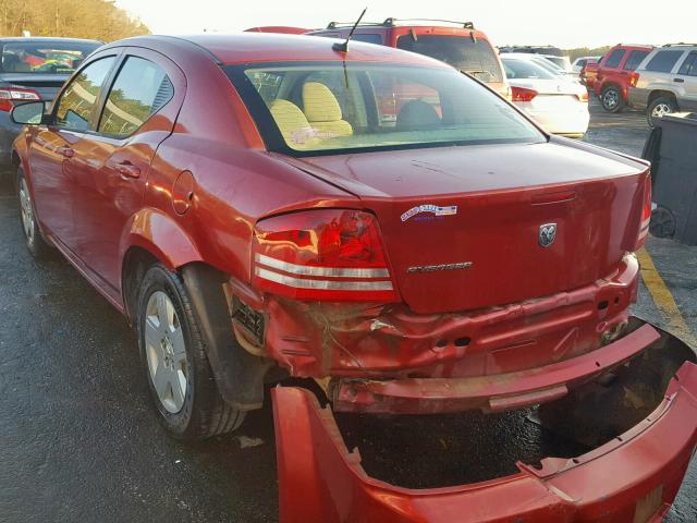 1B3LC46K08N117520 - 2008 DODGE AVENGER SE RED photo 3