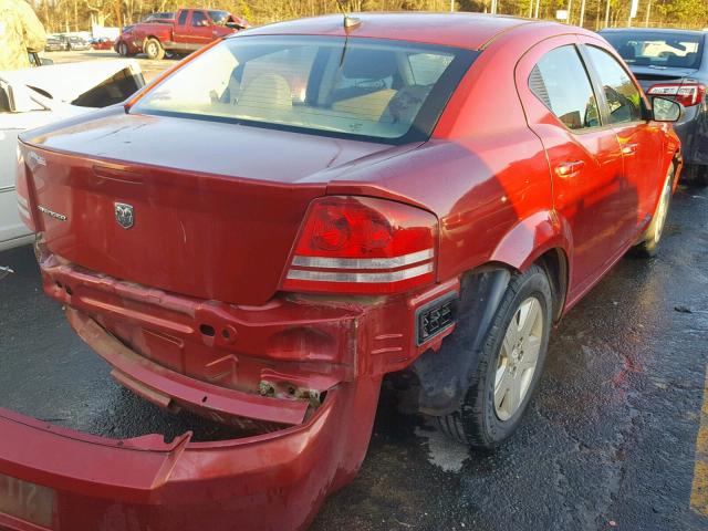 1B3LC46K08N117520 - 2008 DODGE AVENGER SE RED photo 4