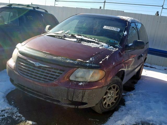 1C4GJ25342B645459 - 2002 CHRYSLER VOYAGER MAROON photo 2