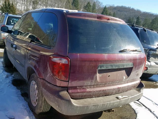 1C4GJ25342B645459 - 2002 CHRYSLER VOYAGER MAROON photo 3