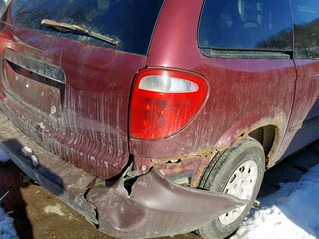 1C4GJ25342B645459 - 2002 CHRYSLER VOYAGER MAROON photo 9