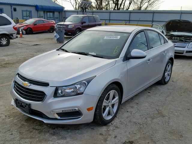 1G1PE5SB7F7200412 - 2015 CHEVROLET CRUZE LT SILVER photo 2