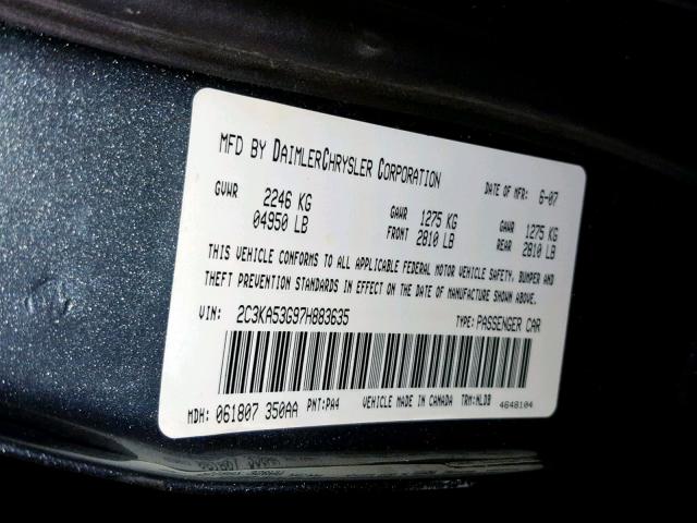 2C3KA53G97H883635 - 2007 CHRYSLER 300 TOURIN GREEN photo 10