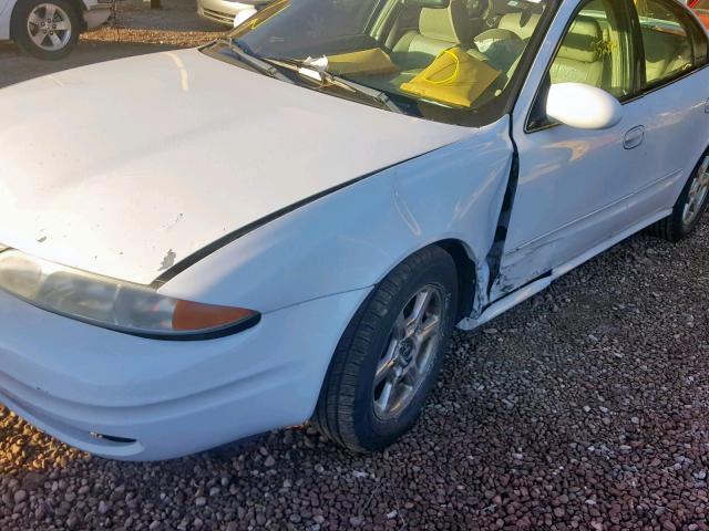 1G3NF52E31C230450 - 2001 OLDSMOBILE ALERO GLS WHITE photo 9