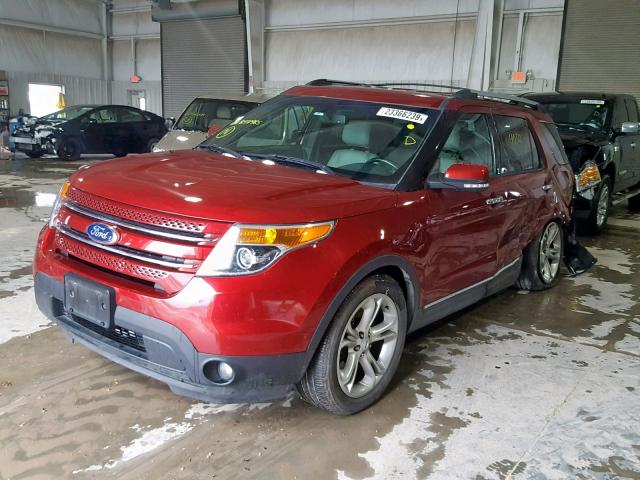 1FM5K8F81EGB54965 - 2014 FORD EXPLORER L MAROON photo 2