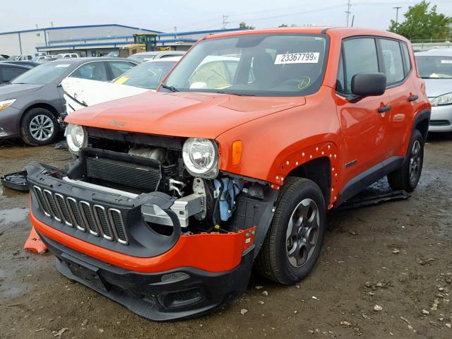 ZACCJBAT2FPC21374 - 2015 JEEP RENEGADE S ORANGE photo 2