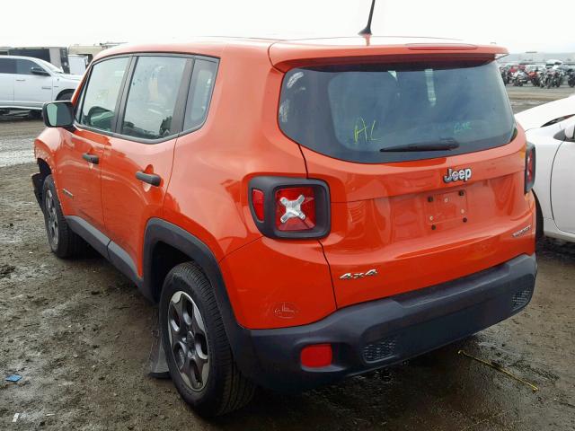 ZACCJBAT2FPC21374 - 2015 JEEP RENEGADE S ORANGE photo 3