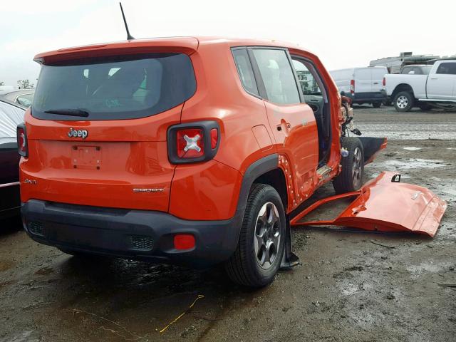 ZACCJBAT2FPC21374 - 2015 JEEP RENEGADE S ORANGE photo 4