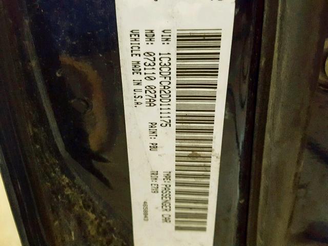 1C3CDFCA2DD111175 - 2013 DODGE DART LIMIT BLUE photo 10