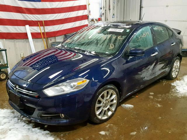 1C3CDFCA2DD111175 - 2013 DODGE DART LIMIT BLUE photo 2