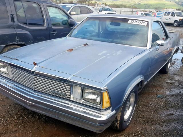 1GCCW80A6BZ405328 - 1981 CHEVROLET EL CAMINO BLUE photo 2