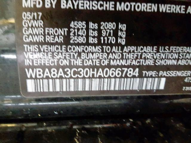 WBA8A3C30HA066784 - 2017 BMW 320 XI Qara foto 10