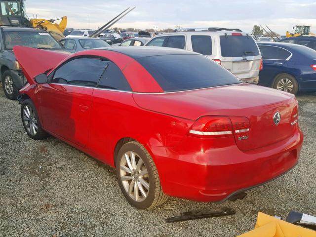 WVWBW7AH8CV019603 - 2012 VOLKSWAGEN EOS KOMFOR RED photo 3