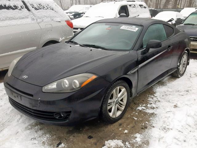 KMHHM66D58U264299 - 2008 HYUNDAI TIBURON GS BLACK photo 2