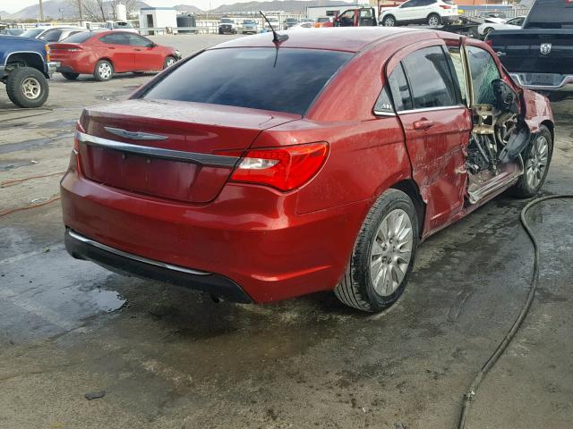 1C3CCBAB4CN178277 - 2012 CHRYSLER 200 LX RED photo 4