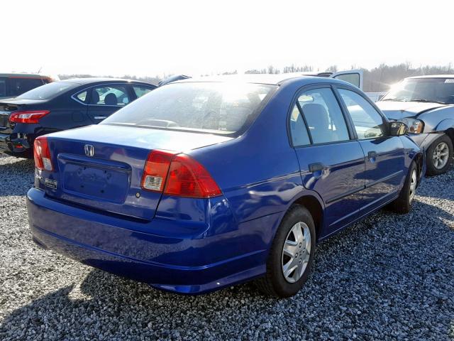 1HGES16355L023840 - 2005 HONDA CIVIC DX V BLUE photo 4