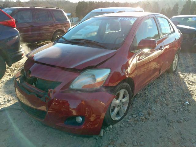 JTDBT923981251620 - 2008 TOYOTA YARIS RED photo 2