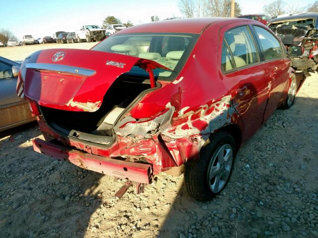 JTDBT923981251620 - 2008 TOYOTA YARIS RED photo 4