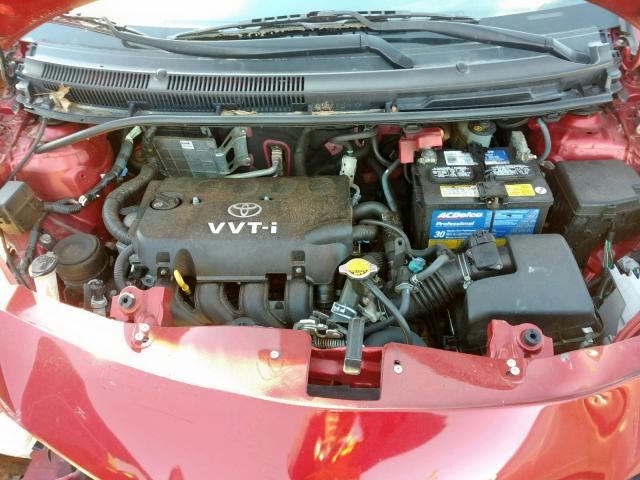 JTDBT923981251620 - 2008 TOYOTA YARIS RED photo 7