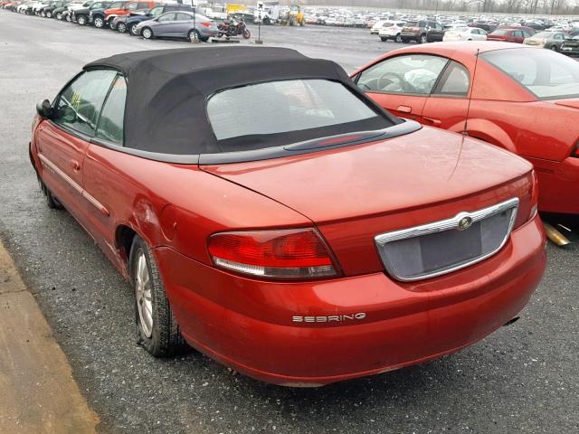 1C3EL55U51N598410 - 2001 CHRYSLER SEBRING LX RED photo 3