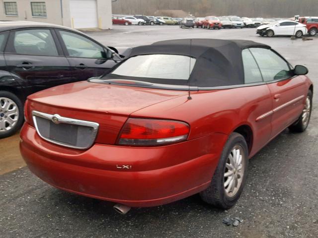 1C3EL55U51N598410 - 2001 CHRYSLER SEBRING LX RED photo 4