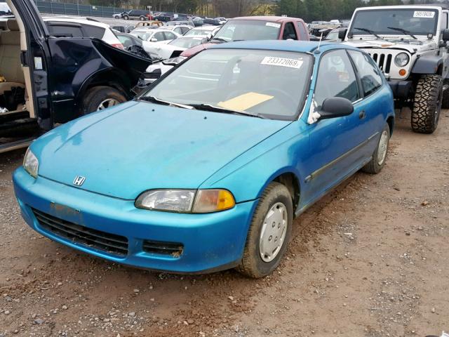 2HGEH2353NH546510 - 1992 HONDA CIVIC DX BLUE photo 2