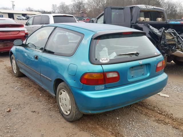 2HGEH2353NH546510 - 1992 HONDA CIVIC DX BLUE photo 3