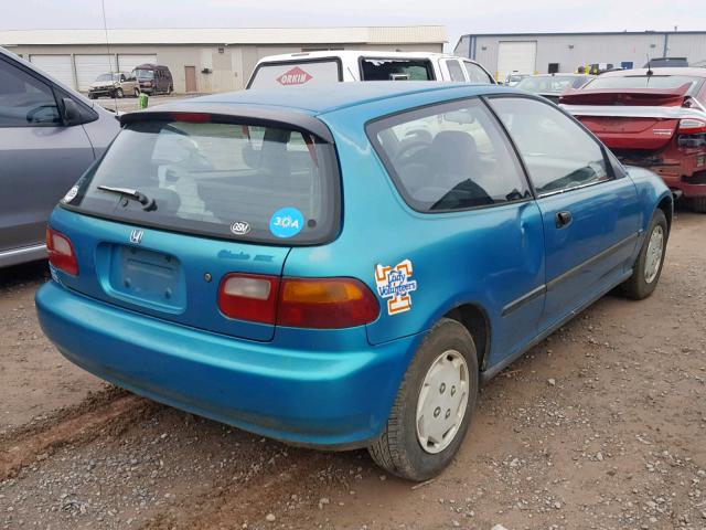 2HGEH2353NH546510 - 1992 HONDA CIVIC DX BLUE photo 4