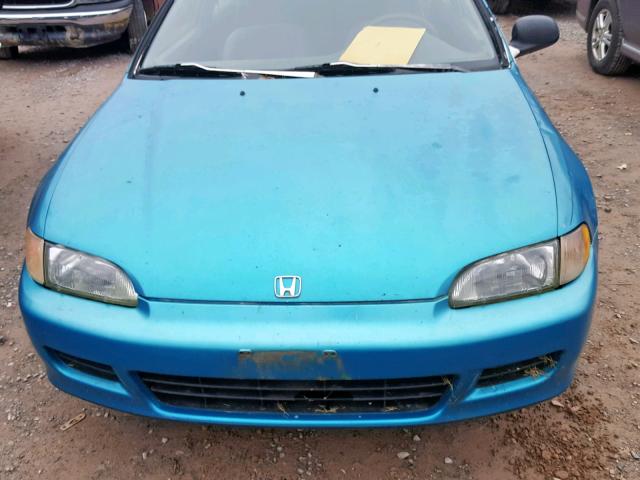 2HGEH2353NH546510 - 1992 HONDA CIVIC DX BLUE photo 7