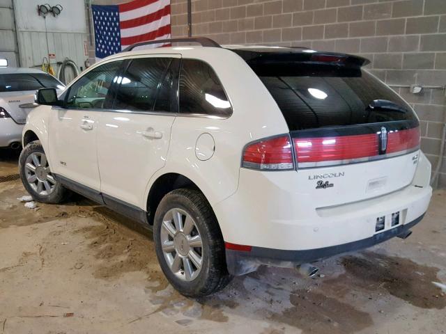 2LMDU88C67BJ11664 - 2007 LINCOLN MKX WHITE photo 3