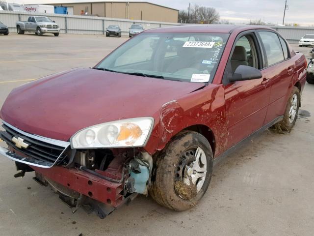 1G1ZS58F57F263978 - 2007 CHEVROLET MALIBU LS RED photo 2
