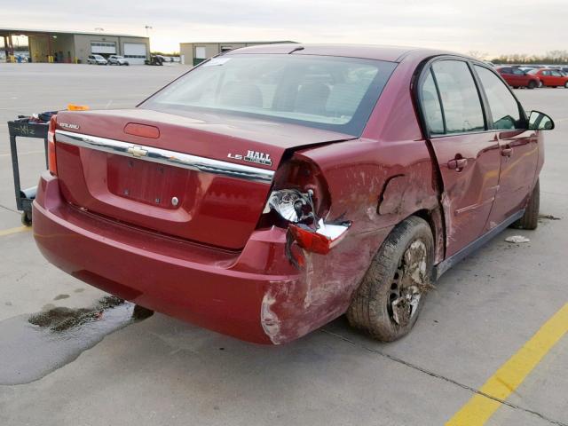 1G1ZS58F57F263978 - 2007 CHEVROLET MALIBU LS RED photo 4