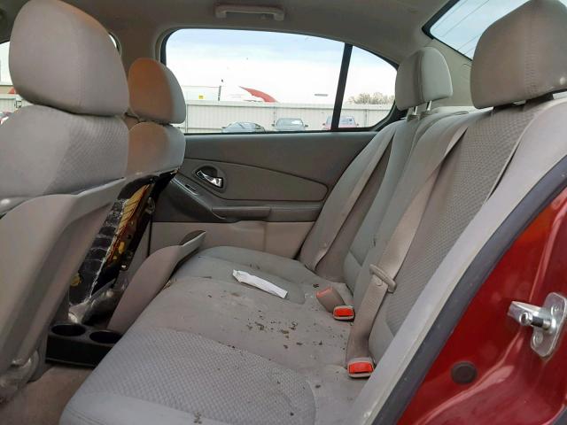 1G1ZS58F57F263978 - 2007 CHEVROLET MALIBU LS RED photo 6