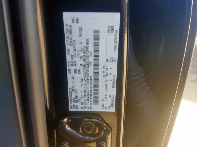 1FTEW1EG6GFA83425 - 2016 FORD F150 SUPER BLACK photo 10