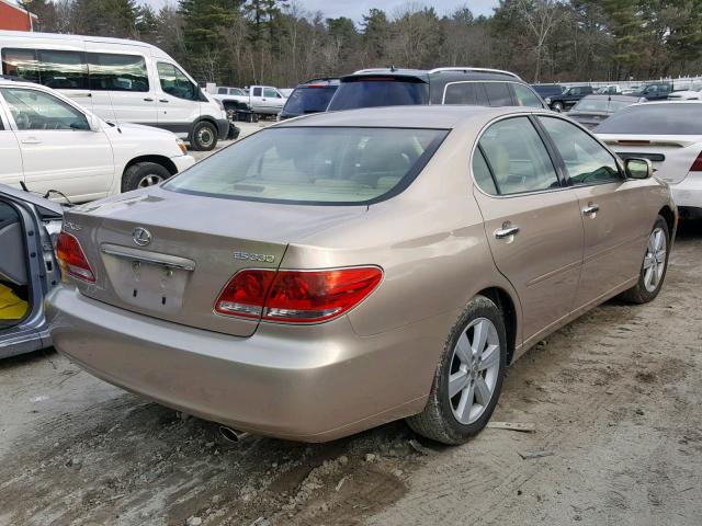 JTHBA30G855094366 - 2005 LEXUS ES 330 GOLD photo 4