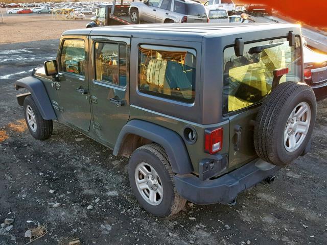 1C4BJWDG6FL707496 - 2015 JEEP WRANGLER U GREEN photo 3